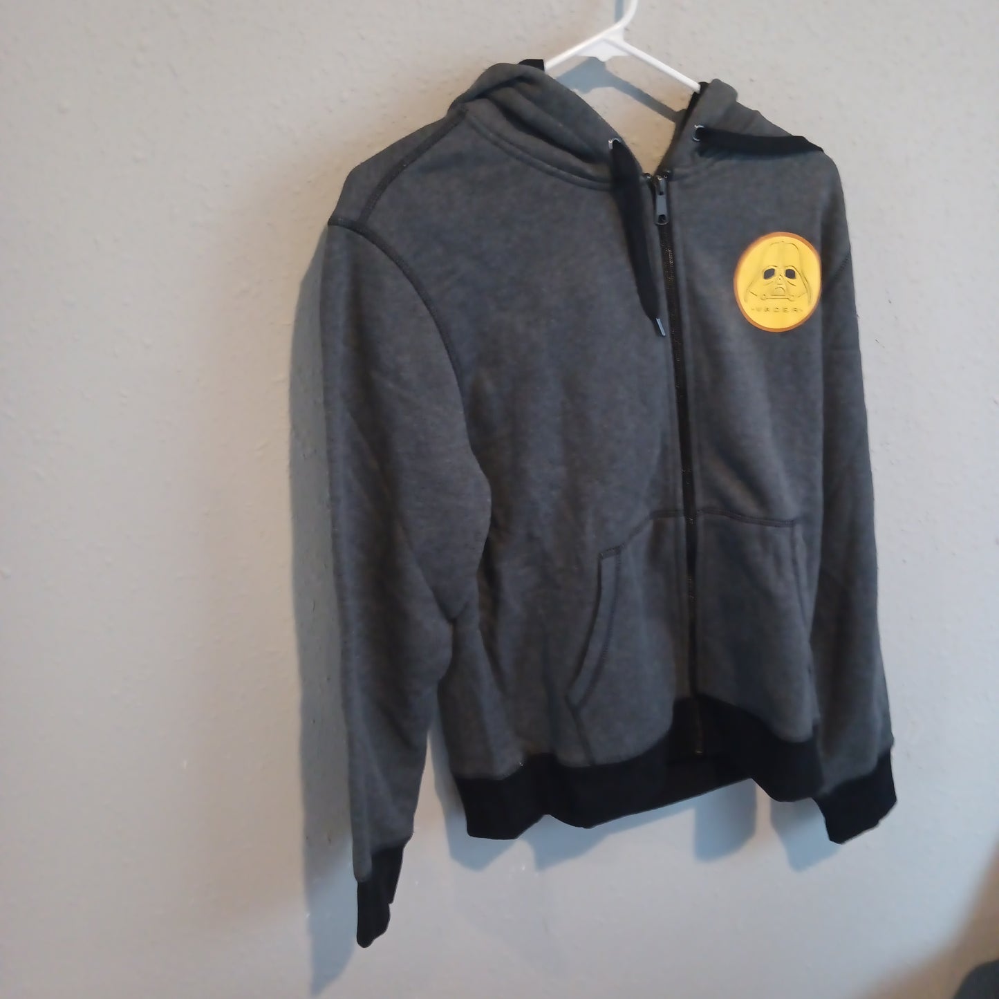 Grey with Black Trim Starwars Vader Zipper Hoodie - New