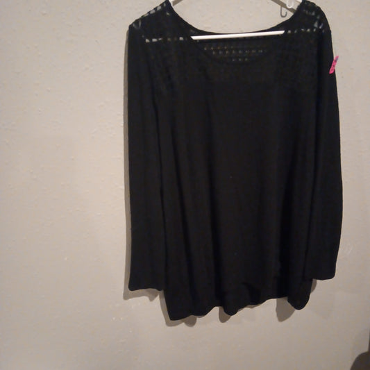 Lane Bryant Black Long Sleeve Shirt