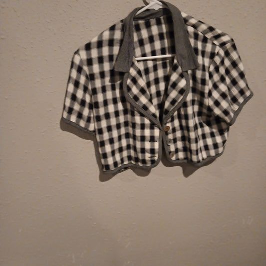 Plaid Unbranded Short Sleeve Crop Top Shirt - Gently Used