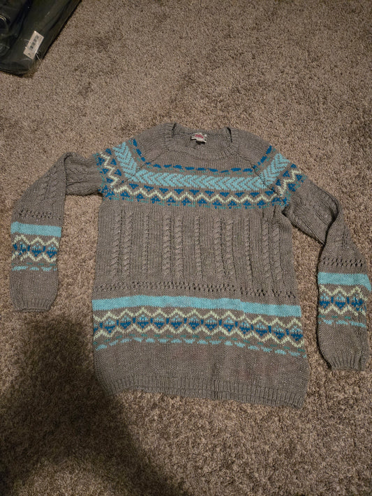 Justice Gray and Blue Knit Sweater
