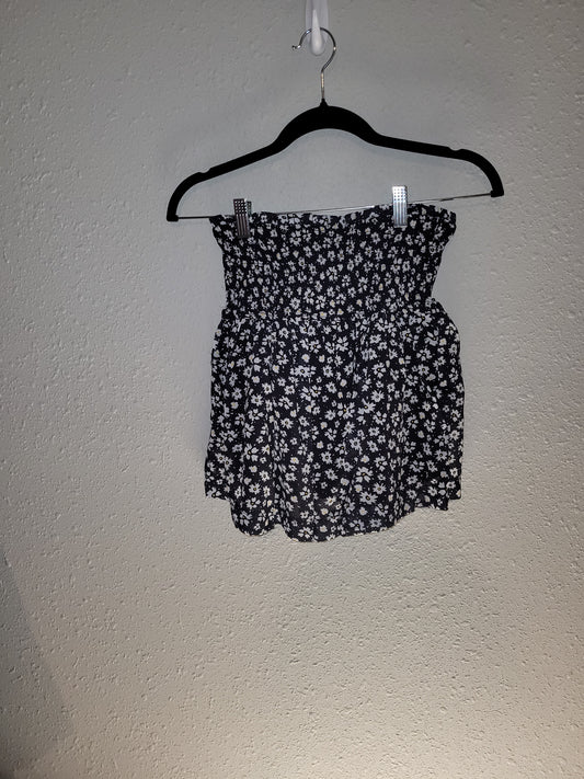 Black Flower Print Skort - New