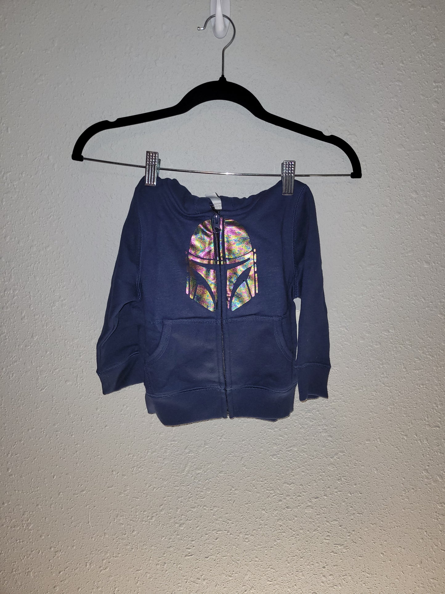 Navy Blue Spotted Zebra Boba Fett Star Wars child's Zip - New up Hoodie