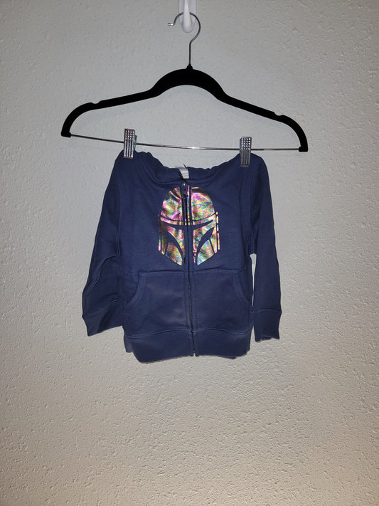 Navy Blue Spotted Zebra Boba Fett Star Wars child's Zip - New up Hoodie
