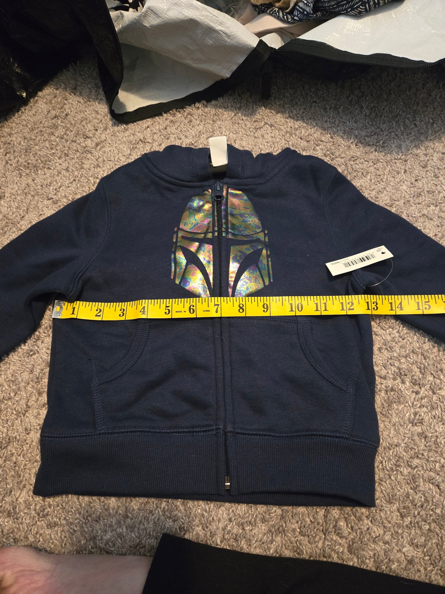 Navy Blue Spotted Zebra Boba Fett Star Wars child's Zip - New up Hoodie
