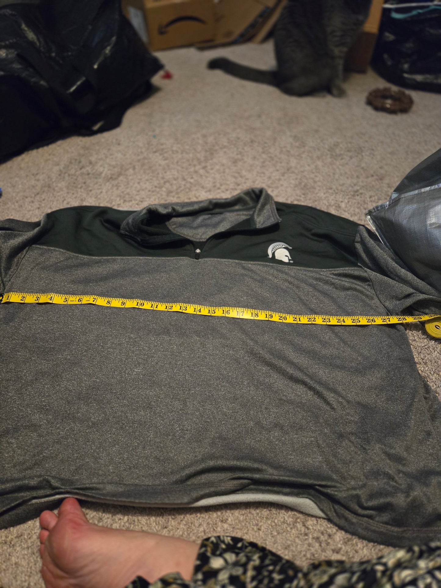 Michigan State Spartans Gray and Green Fleece - Gently Used