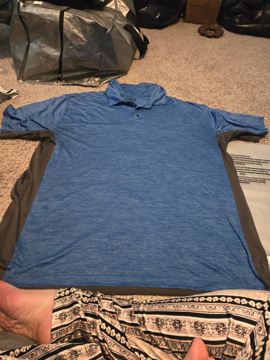 Unbranded Blue and Black Polo Short sleeve TShirt - Gently Used