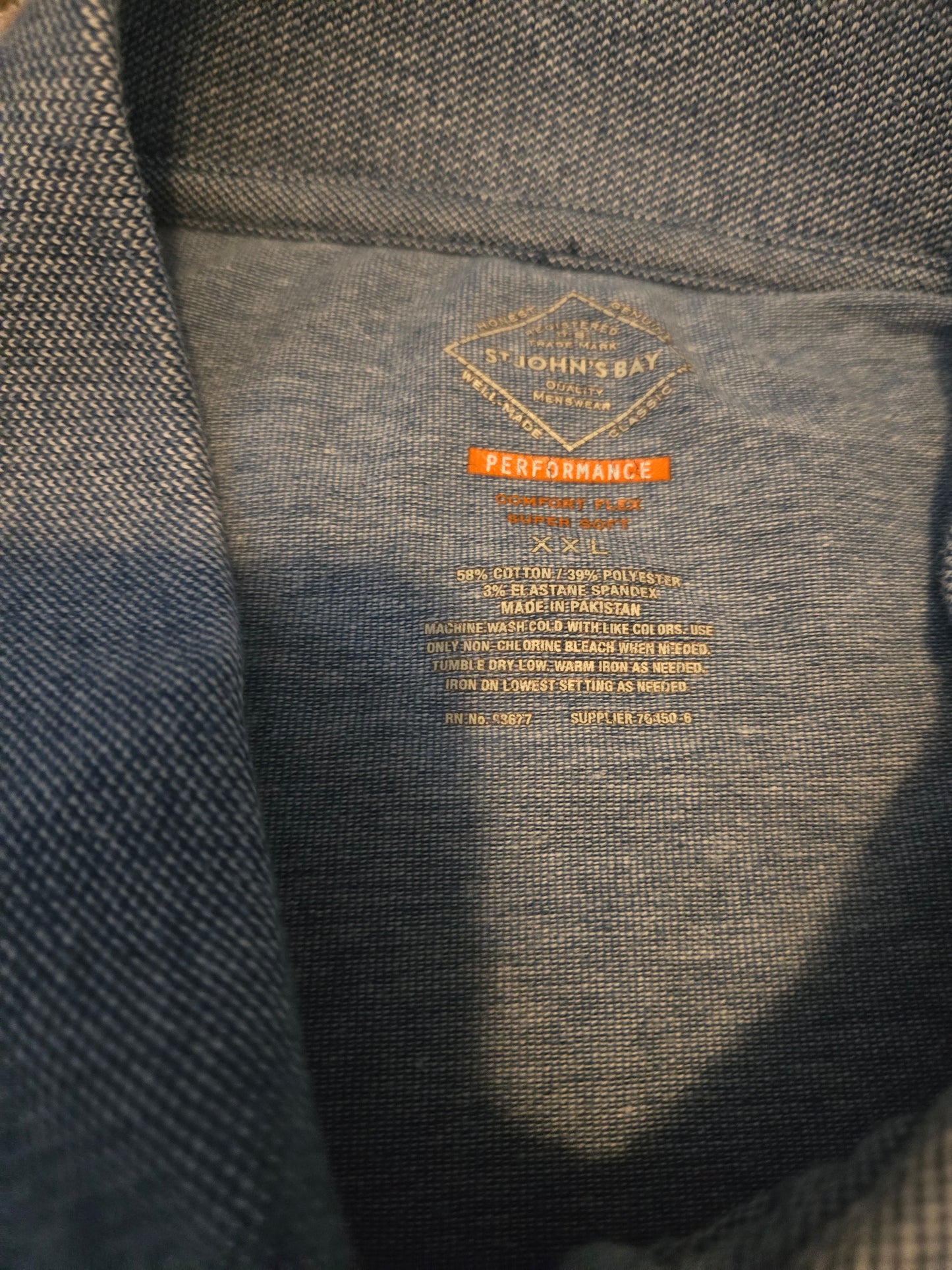 St John's Bay Blue Polo Tshirt - Gently Used