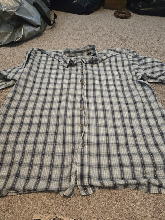 Knights of the Round Table Button Up Short Sleeve Polo Plaid