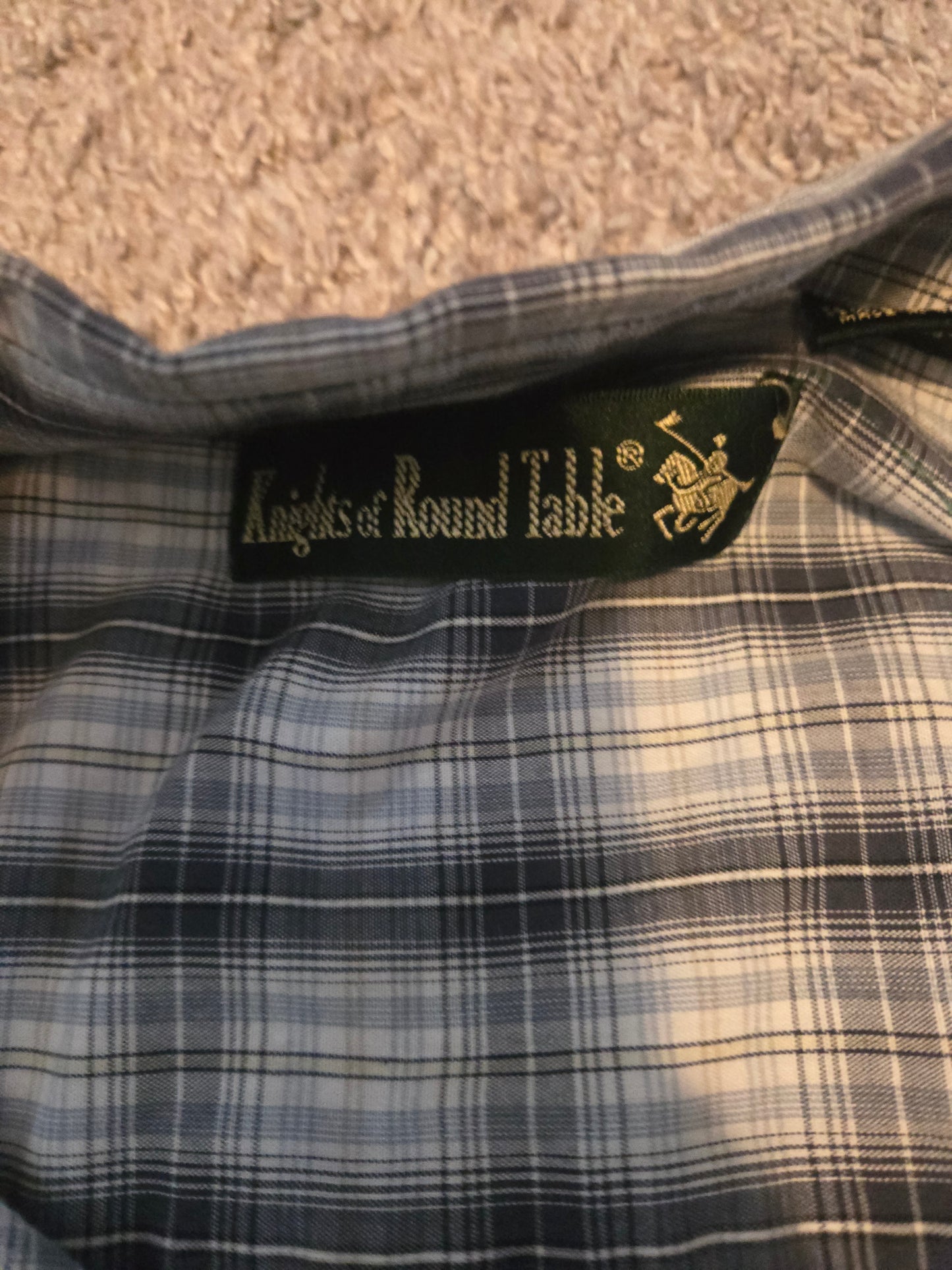 Knights of the Round Table Button Up Short Sleeve Polo Plaid