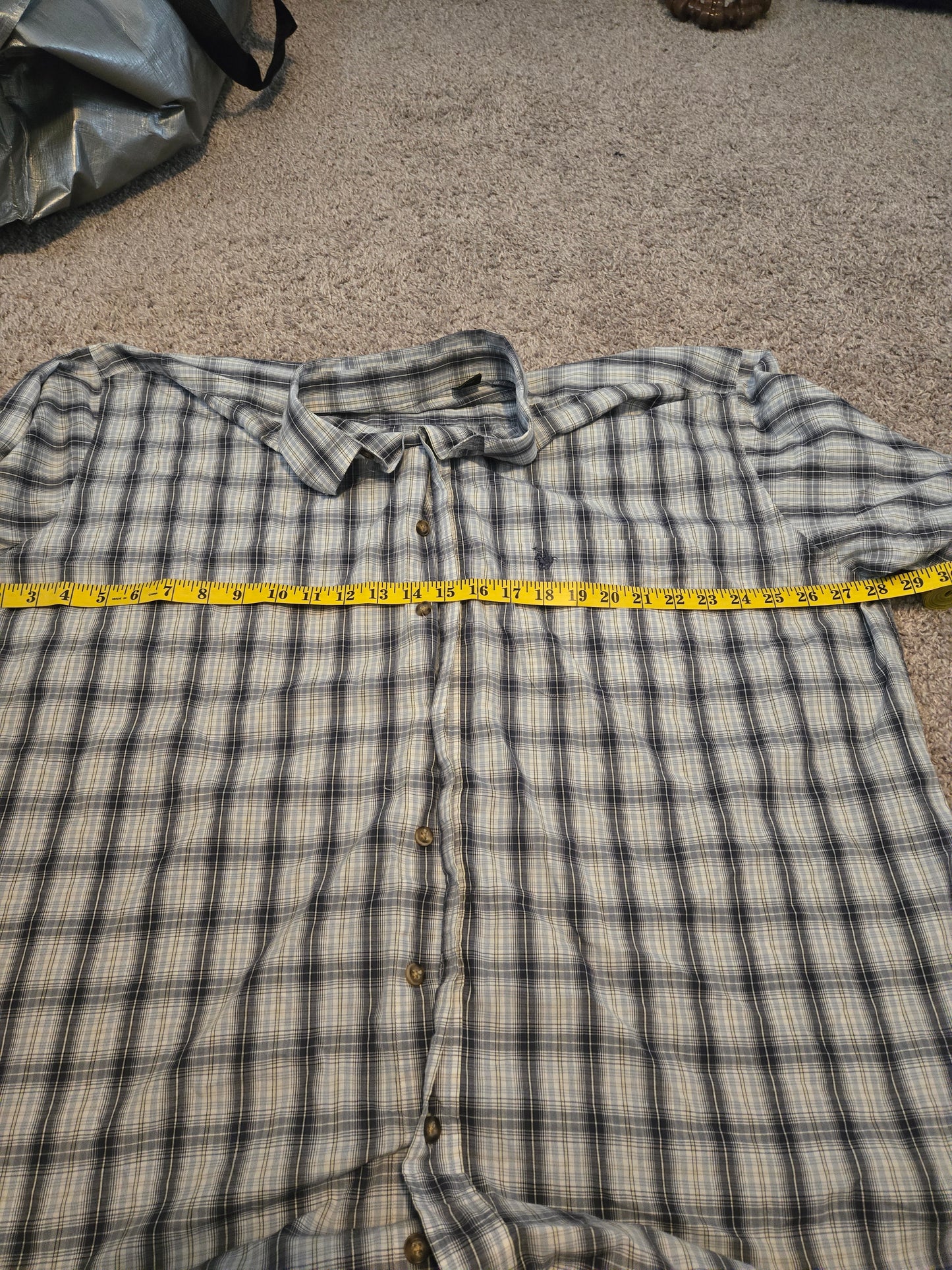 Knights of the Round Table Button Up Short Sleeve Polo Plaid