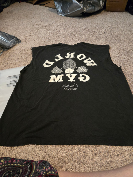 World Gym Black Sleeveless Shirt - Gently Used