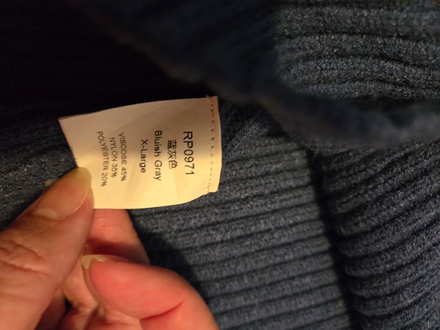 Blue and White Cable Knit Sweater - Gently Used