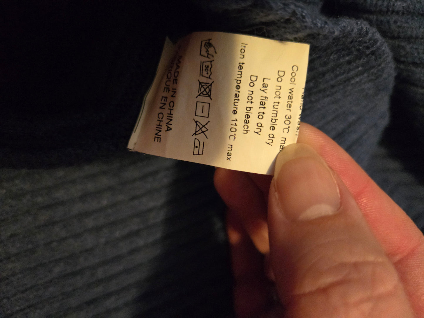 Blue and White Cable Knit Sweater - Gently Used
