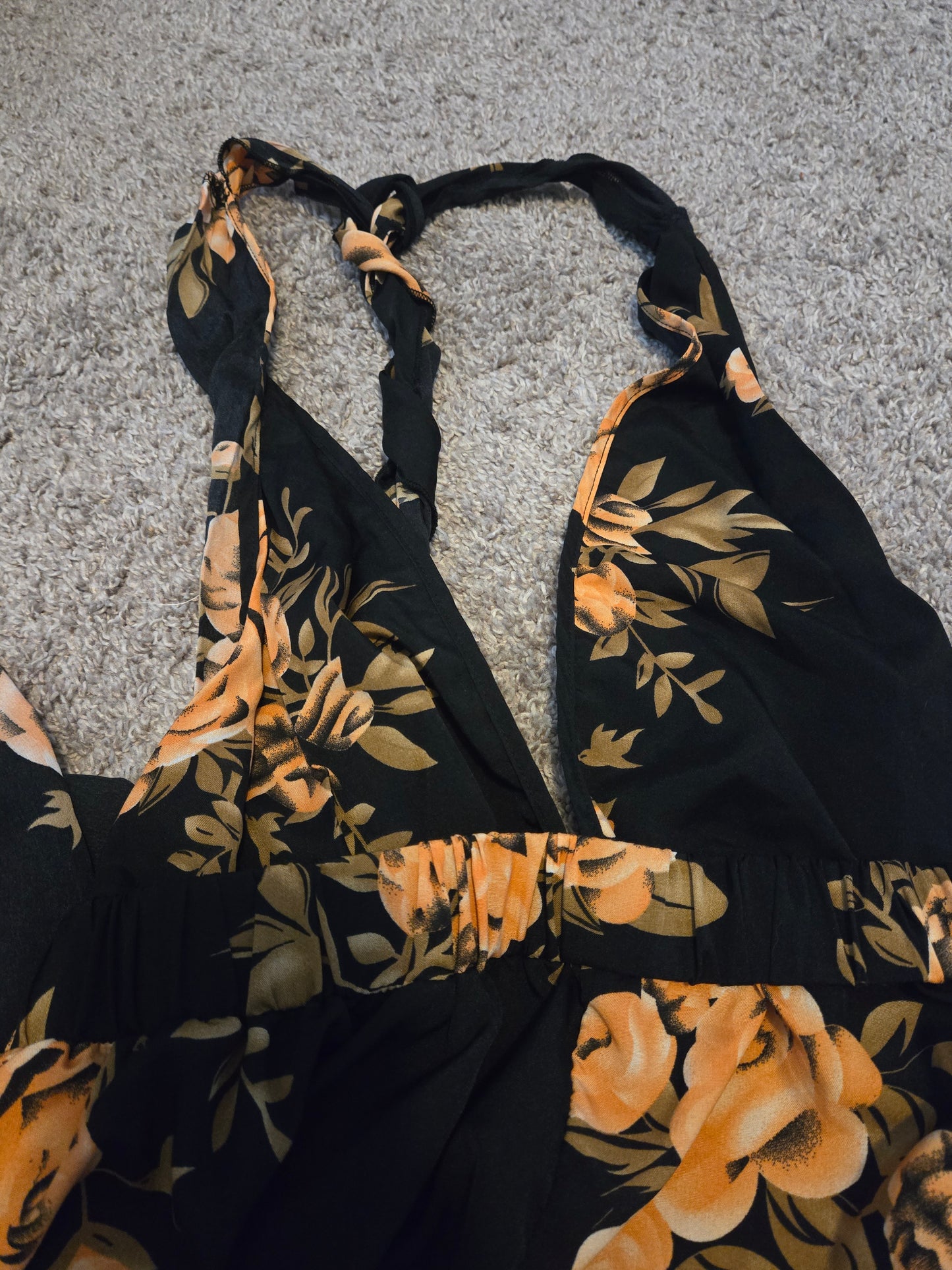 Shein Black Floral Romper - Gently Used