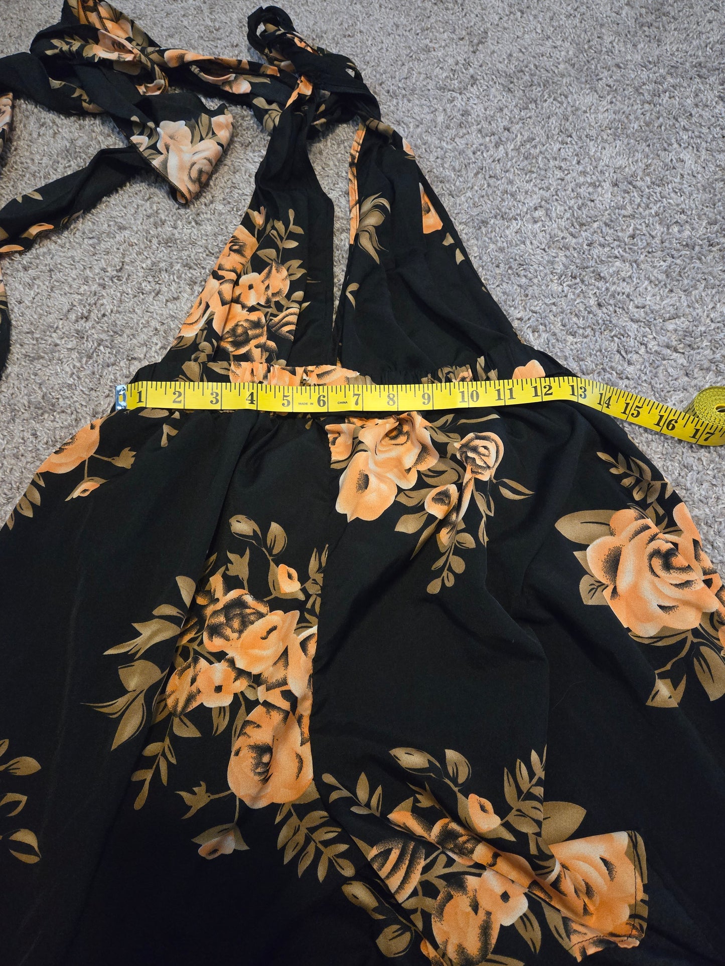 Shein Black Floral Romper - Gently Used