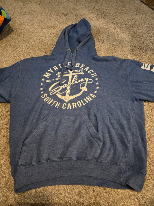 Tsunami Blue Hoodie Pullover Sweatshirt  - Gently Used