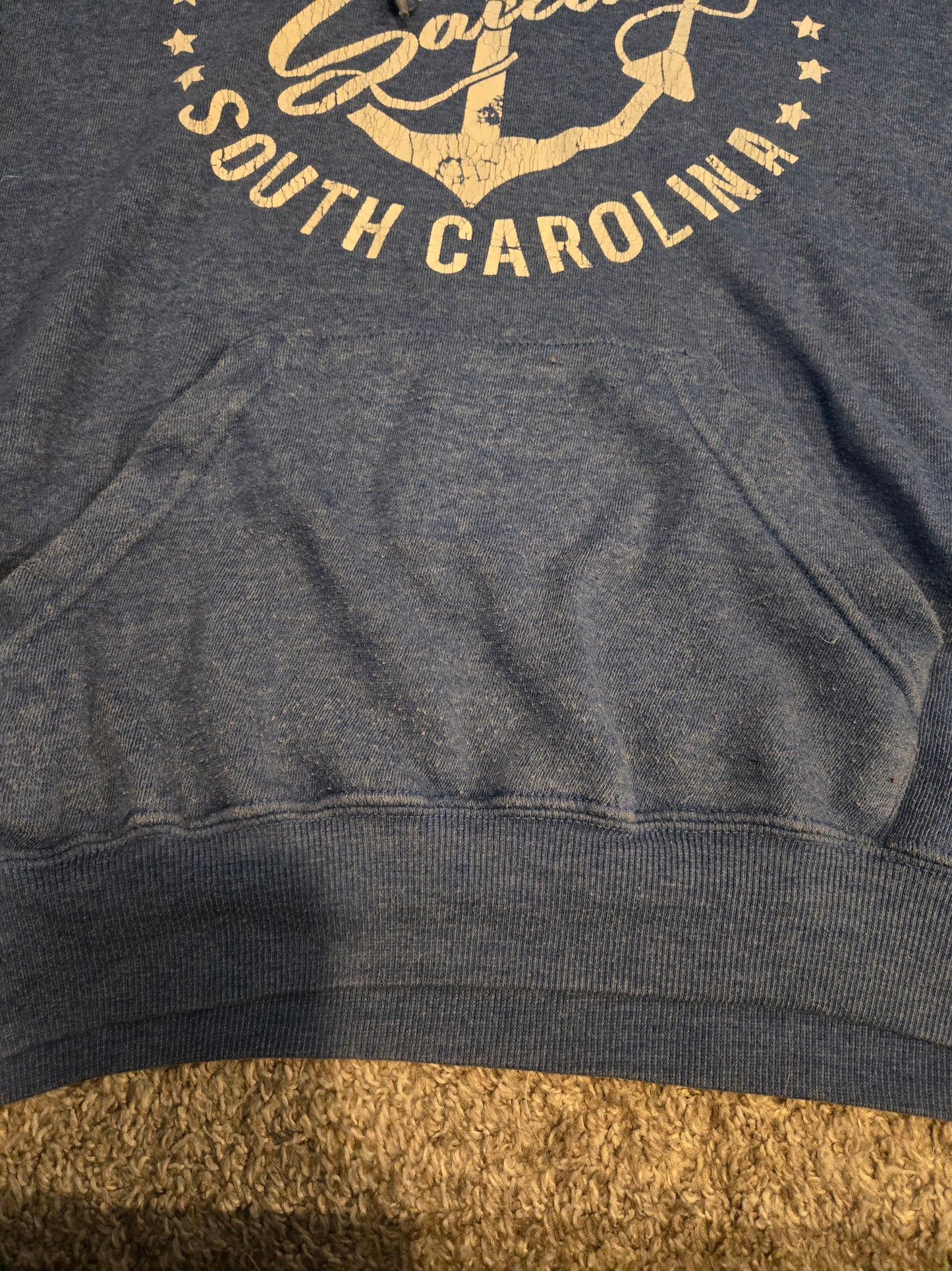 Tsunami Blue Hoodie Pullover Sweatshirt  - Gently Used