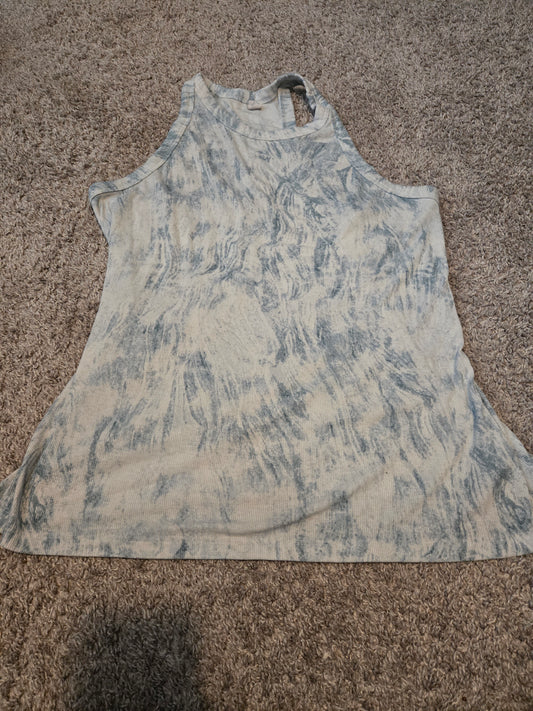 Ultralight Blue and White Abstract Tank Top Shirt