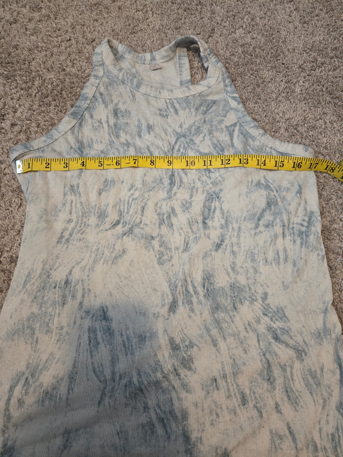 Ultralight Blue and White Abstract Tank Top Shirt
