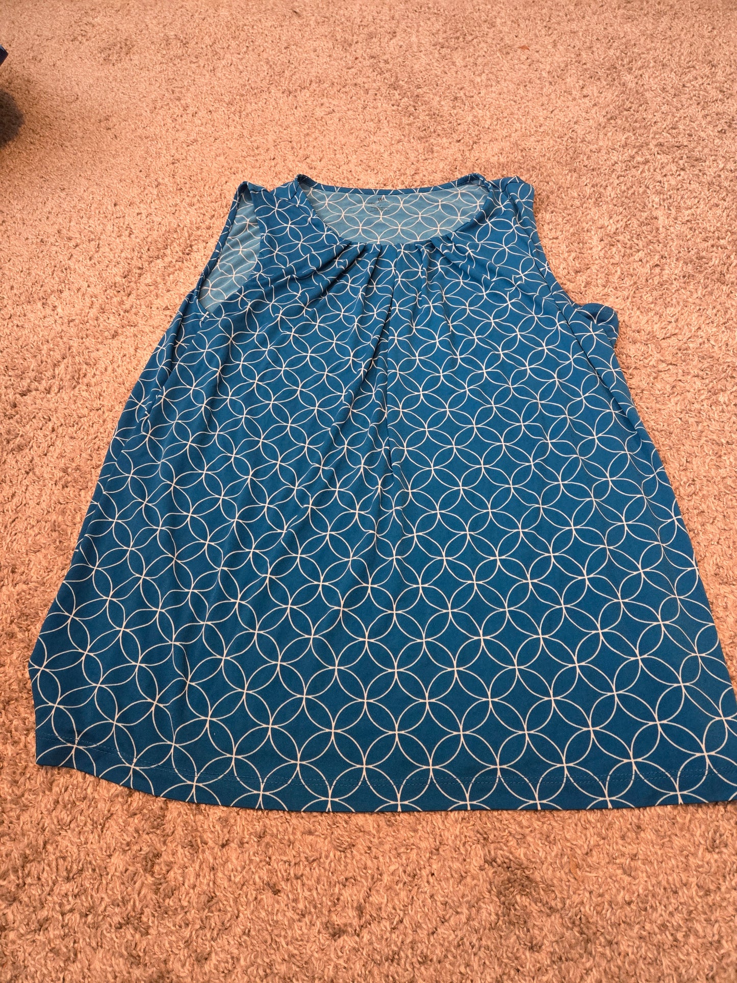 Worthington Blue Abstract Tank Top Blouse - Gently Used