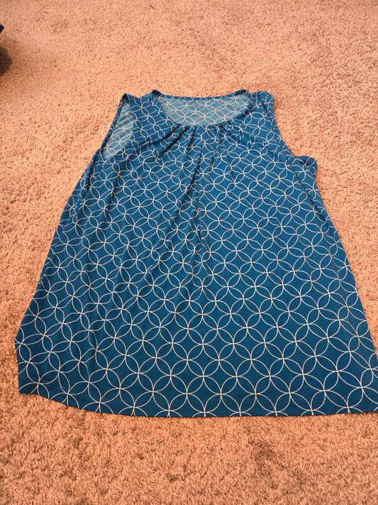 Worthington Blue Abstract Tank Top Blouse - Gently Used