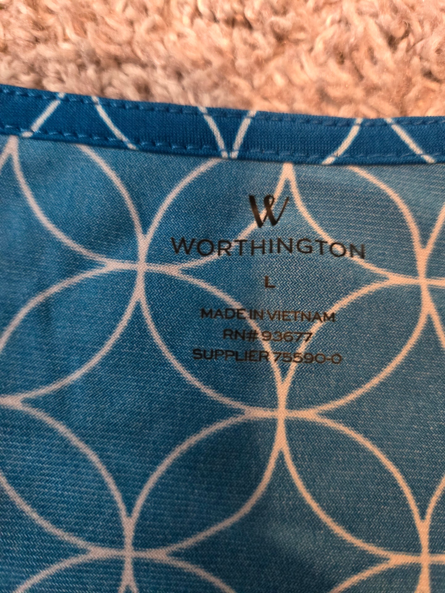 Worthington Blue Abstract Tank Top Blouse - Gently Used