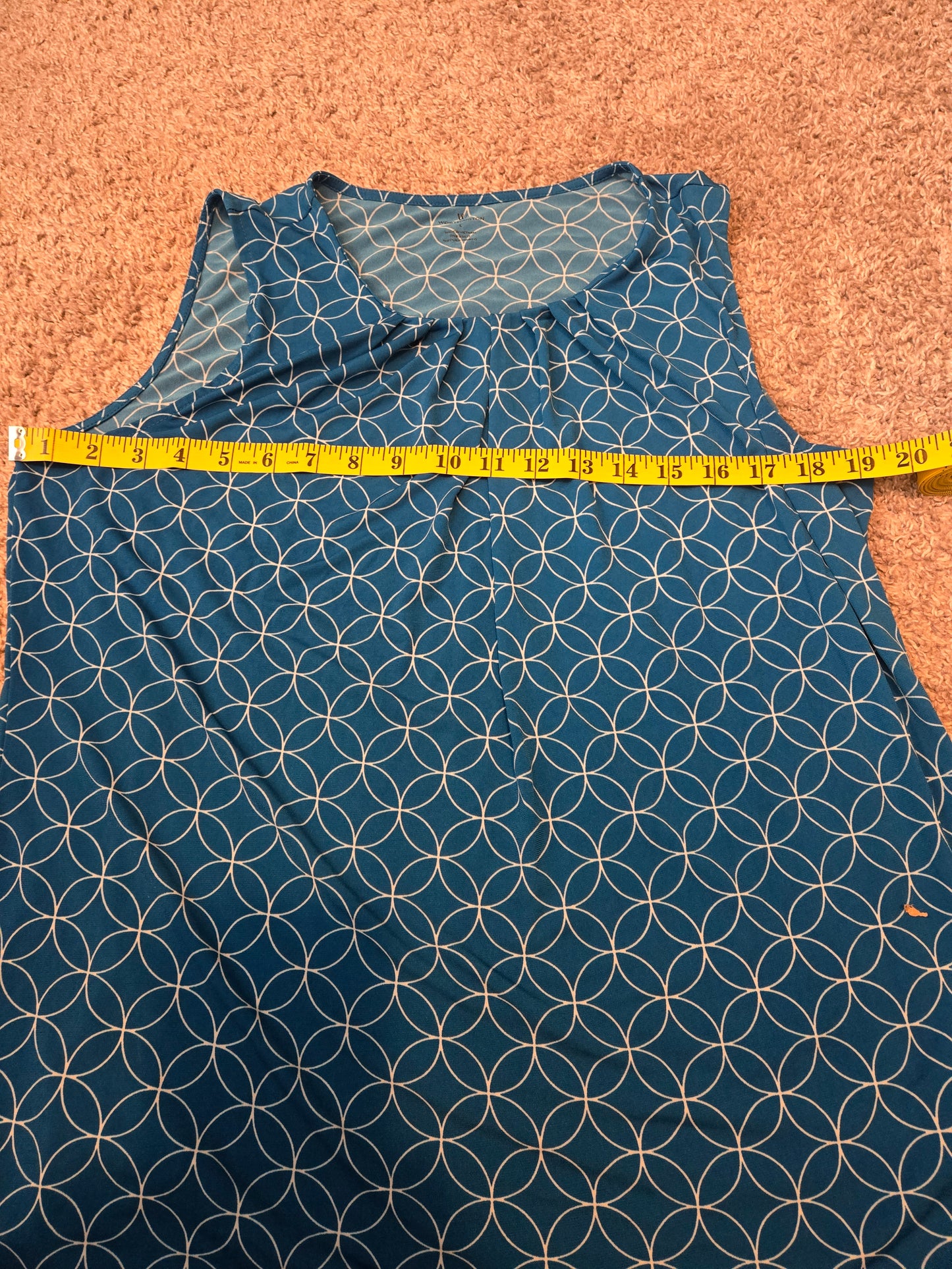 Worthington Blue Abstract Tank Top Blouse - Gently Used