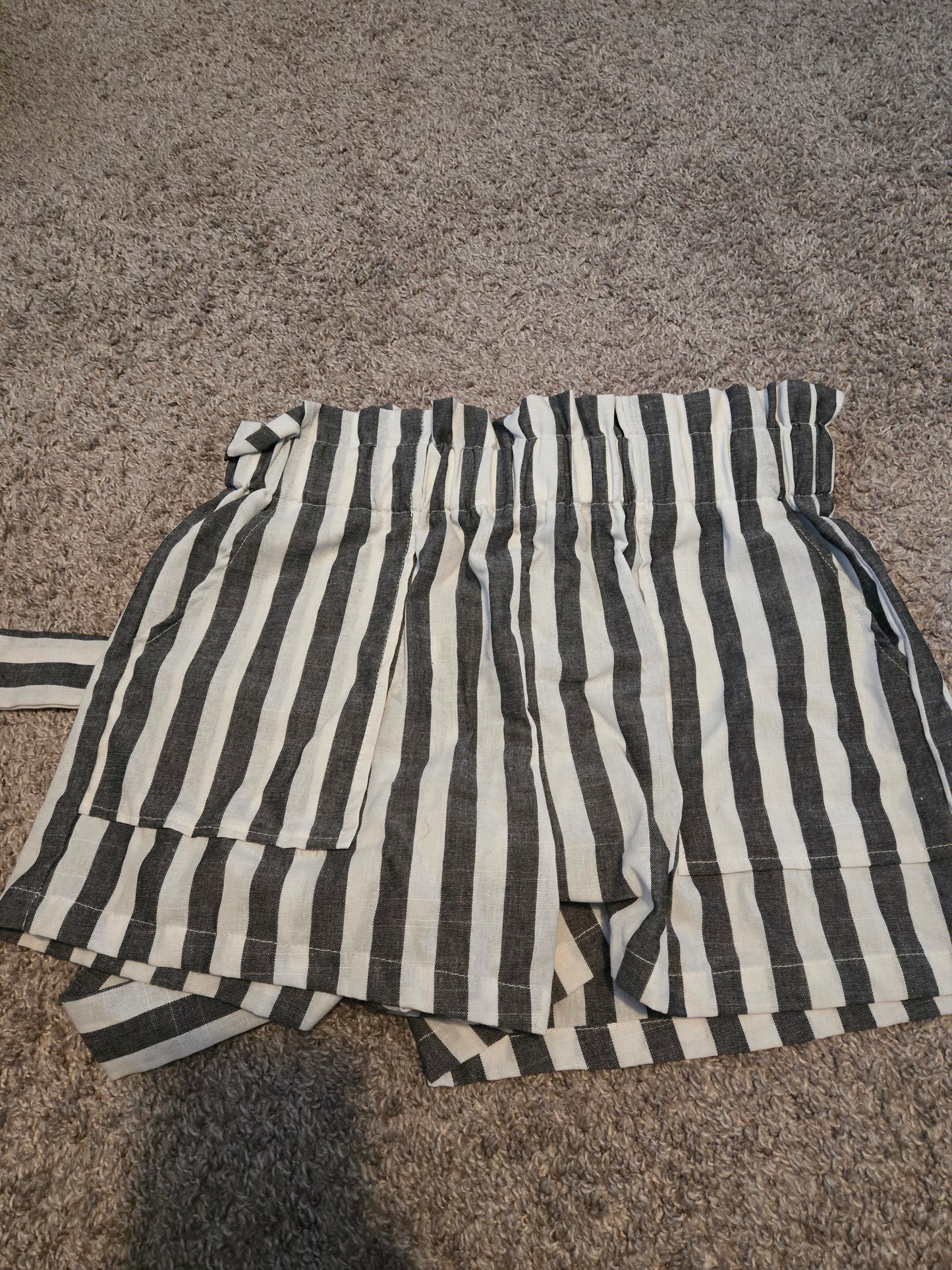 Shein Black and White Striped Shorts - Gently Used