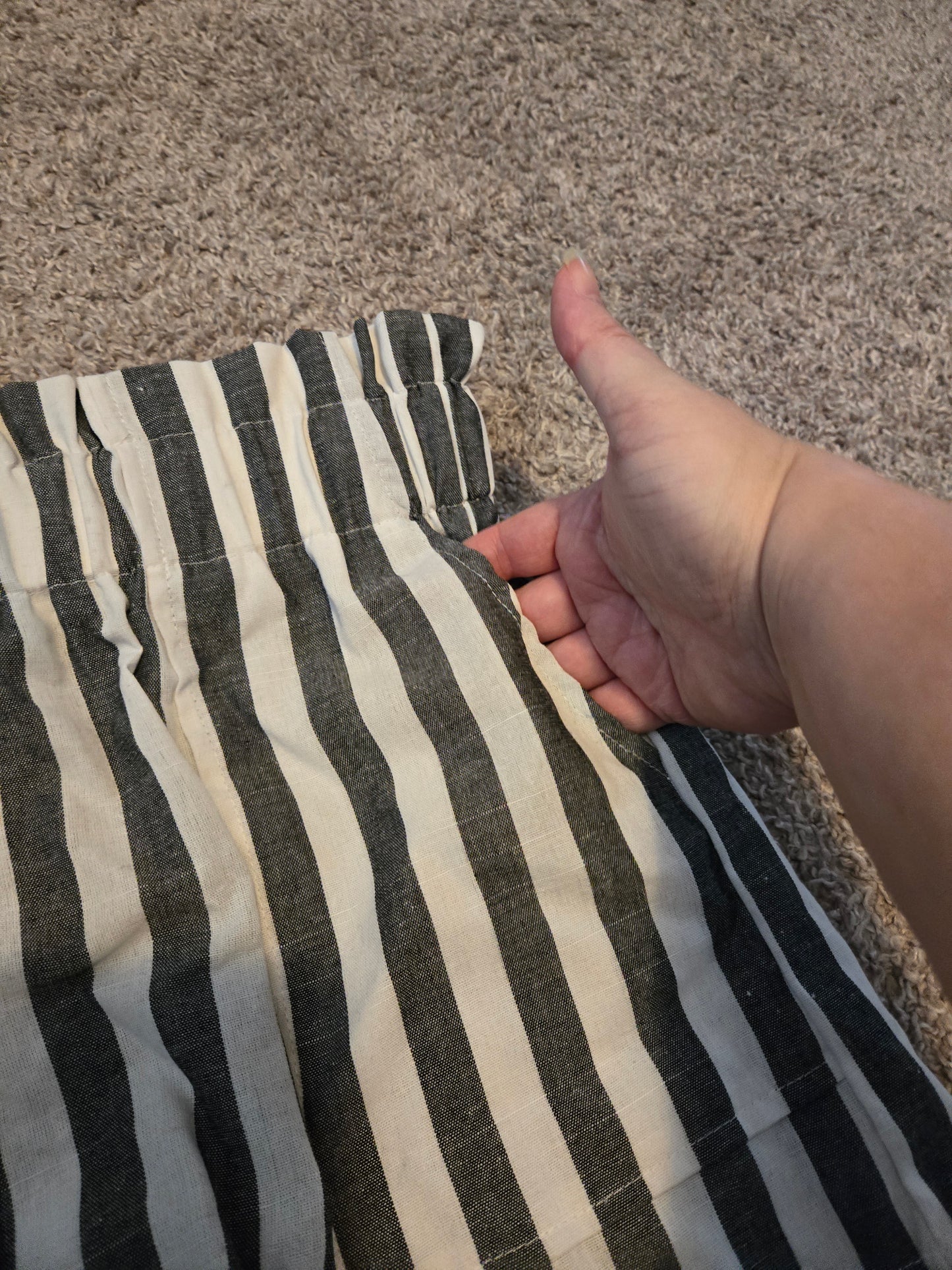 Shein Black and White Striped Shorts - Gently Used