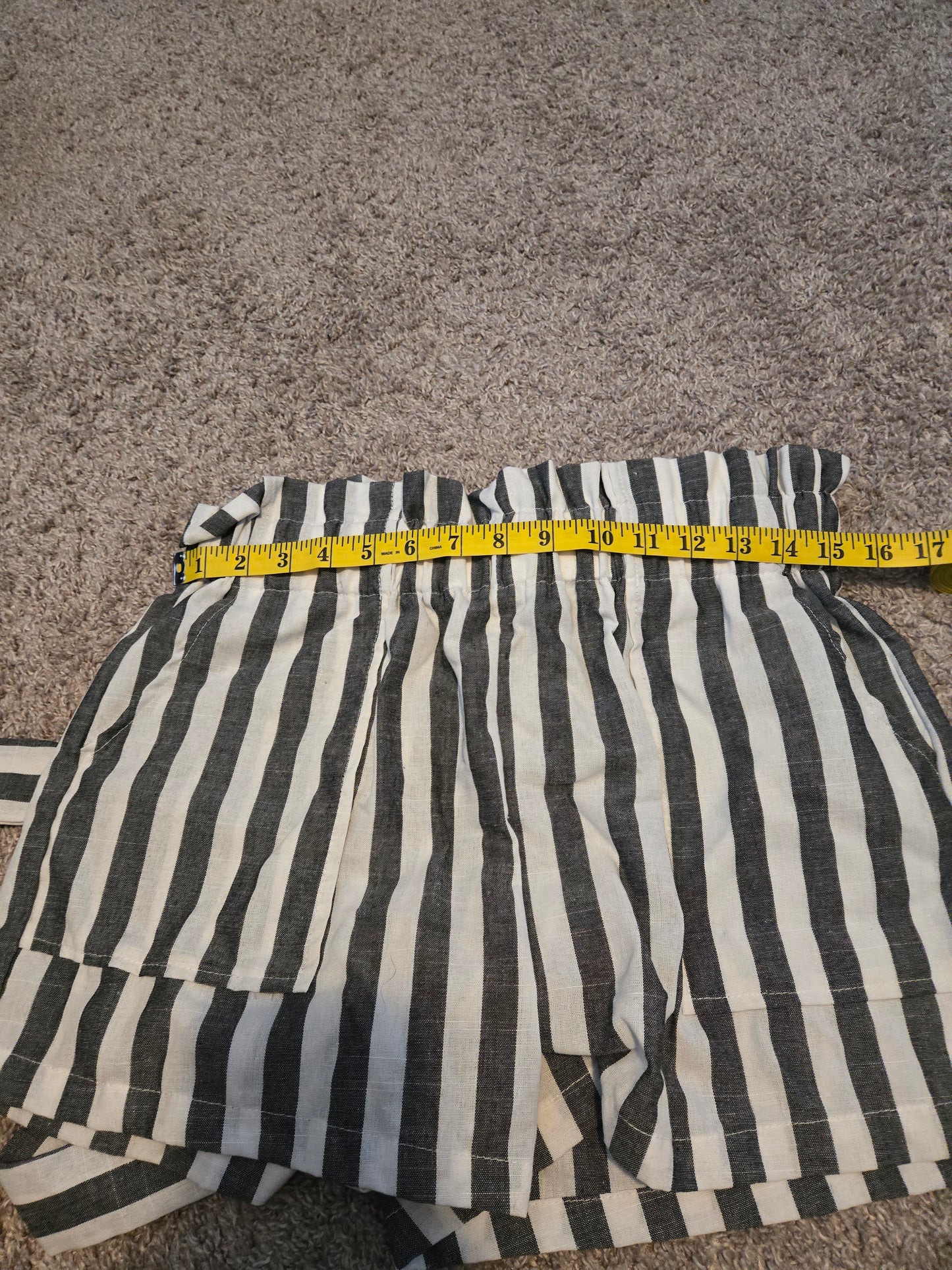 Shein Black and White Striped Shorts - Gently Used