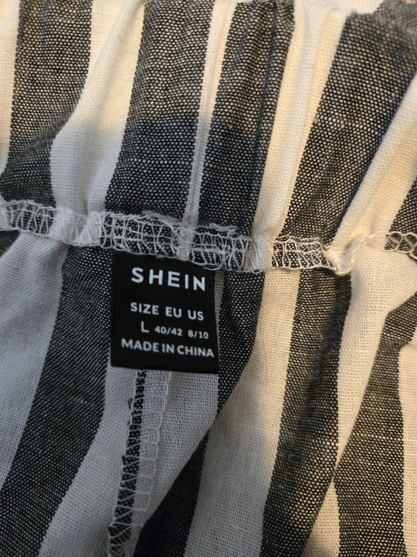 Shein Black and White Striped Shorts - Gently Used