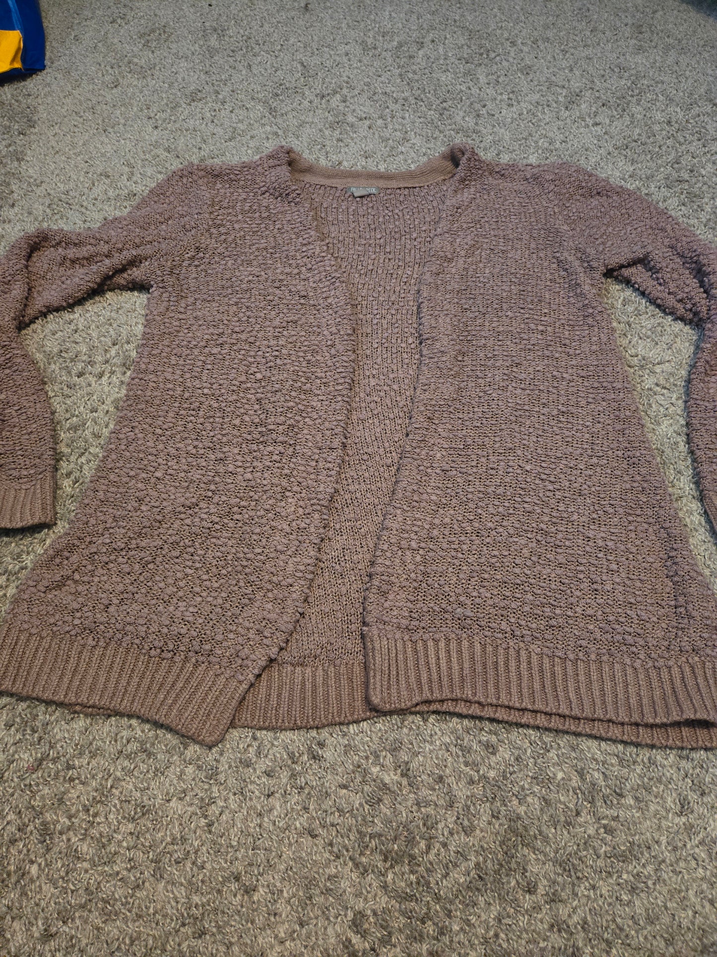 Falls Creek Plum Purple Long Sleeve Knit Cardigan - Gently Used