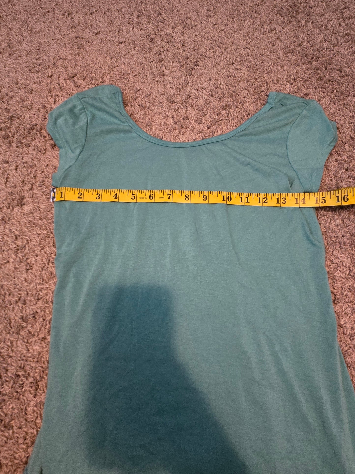 Fleurish Teal Green Short Sleeve Shirt  - Gently Used