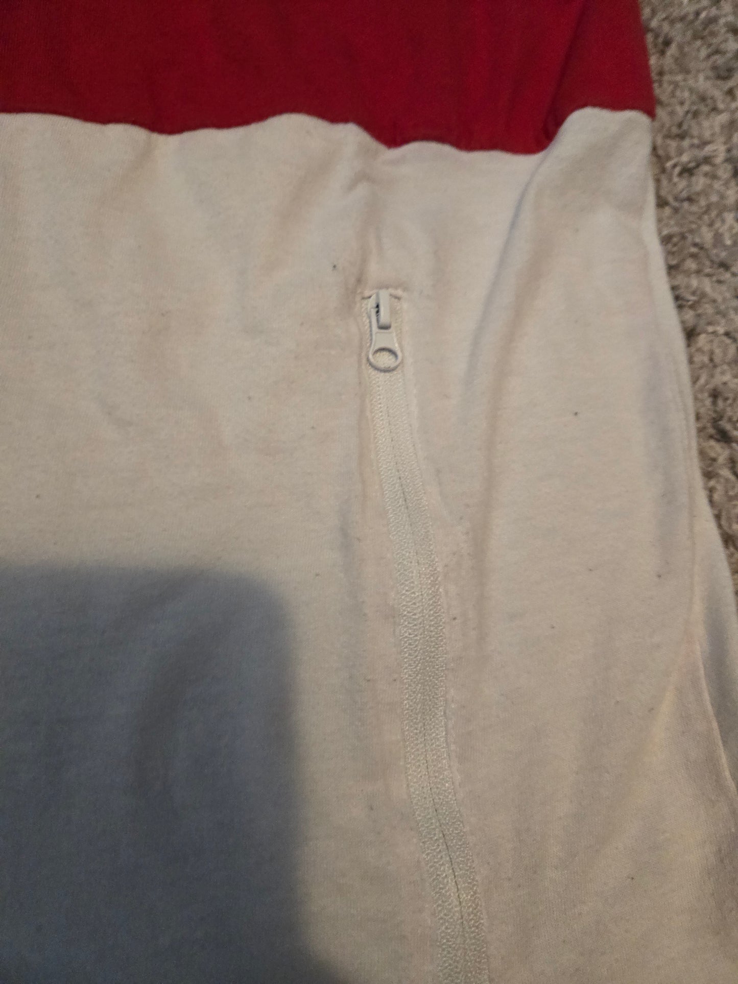 Carbon Savage Red and White Short Sleeve Hoodie