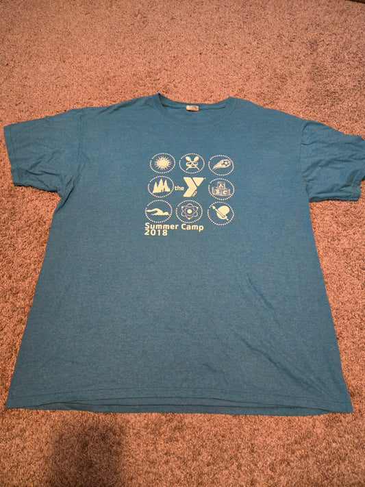 Blue YMCA 2018 Summer Camp Short Sleeve Shirt