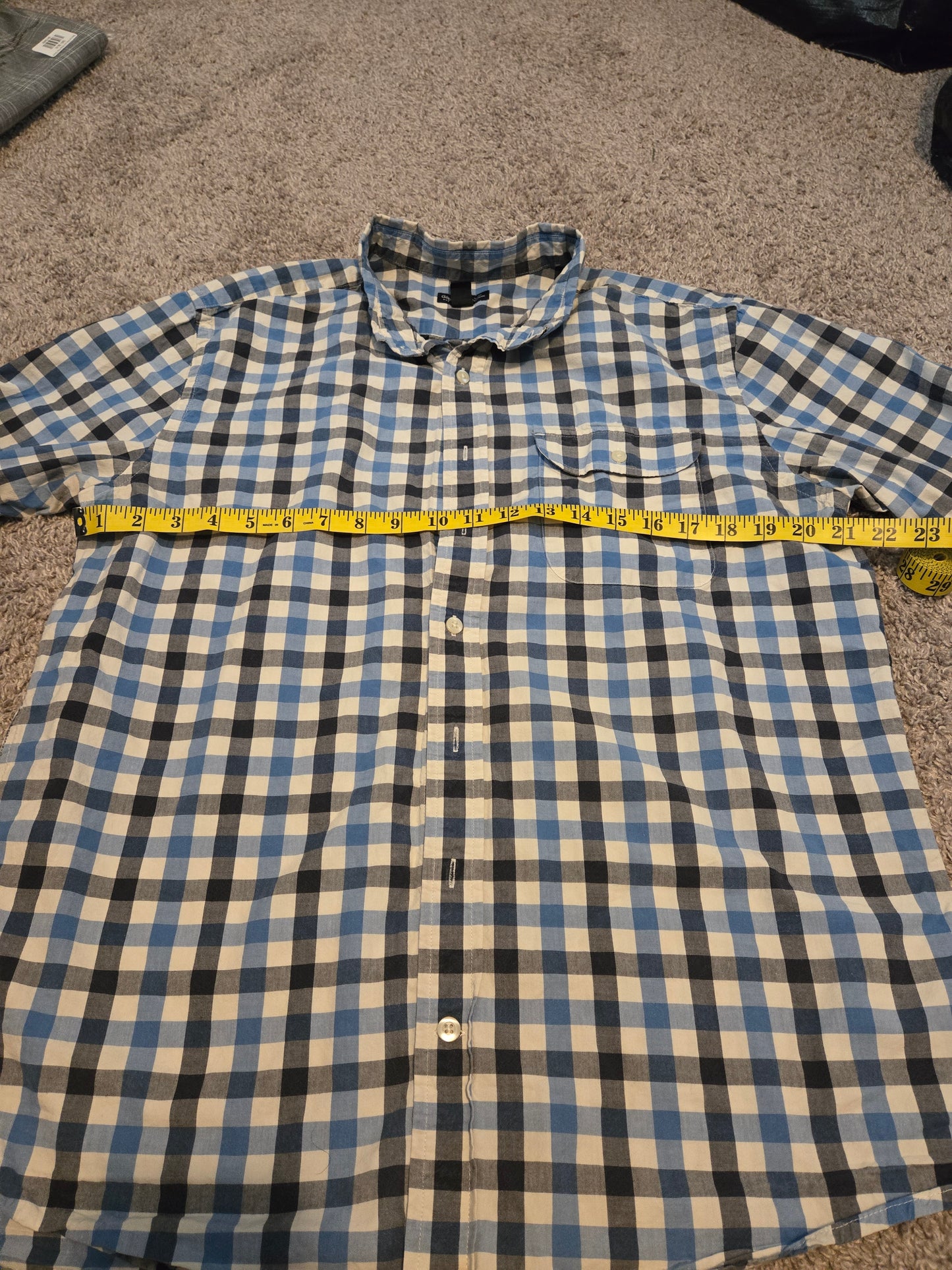 Gap Blue and white Plaid Button Up Long Sleeve Shirt