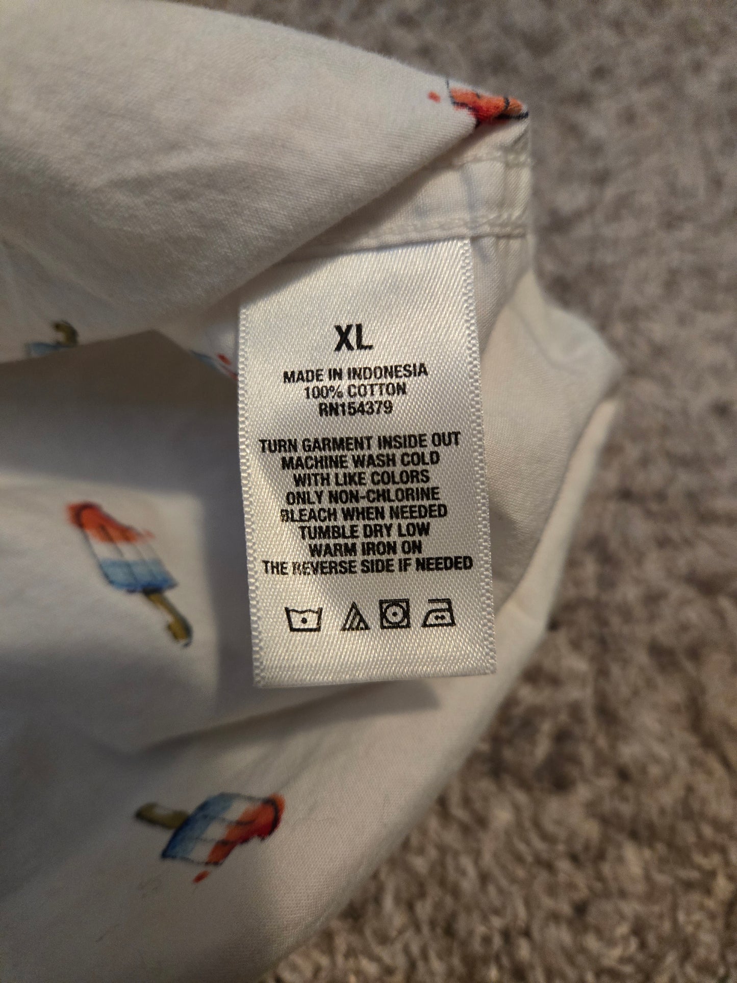 Aeropostle White Popsicle Short Sleeve Button Up Shirt