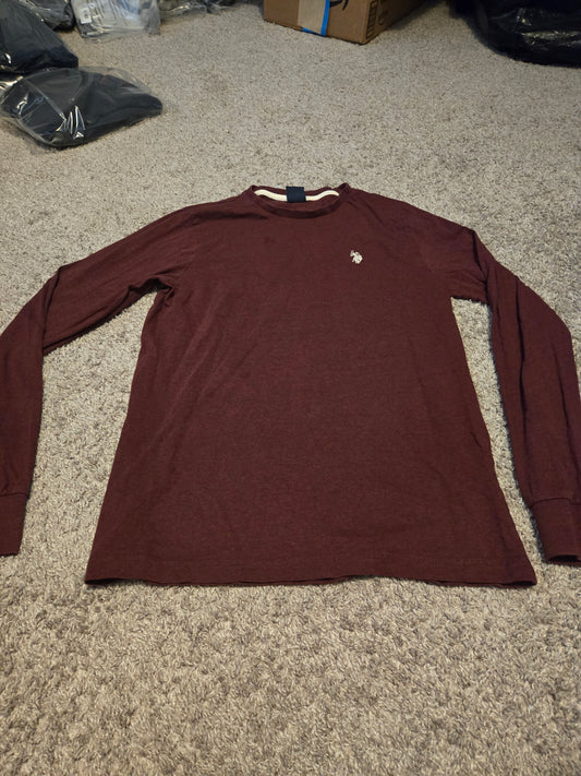 US Polo Assoc Red Long Sleeve Polo Shirt
