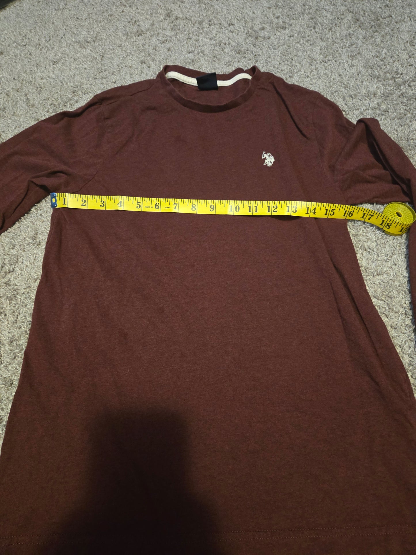 US Polo Assoc Red Long Sleeve Polo Shirt