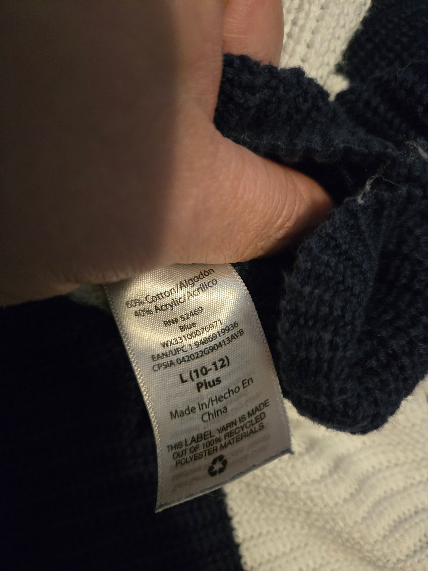 Wonder Nation Black and White Long Sleeve Sweater