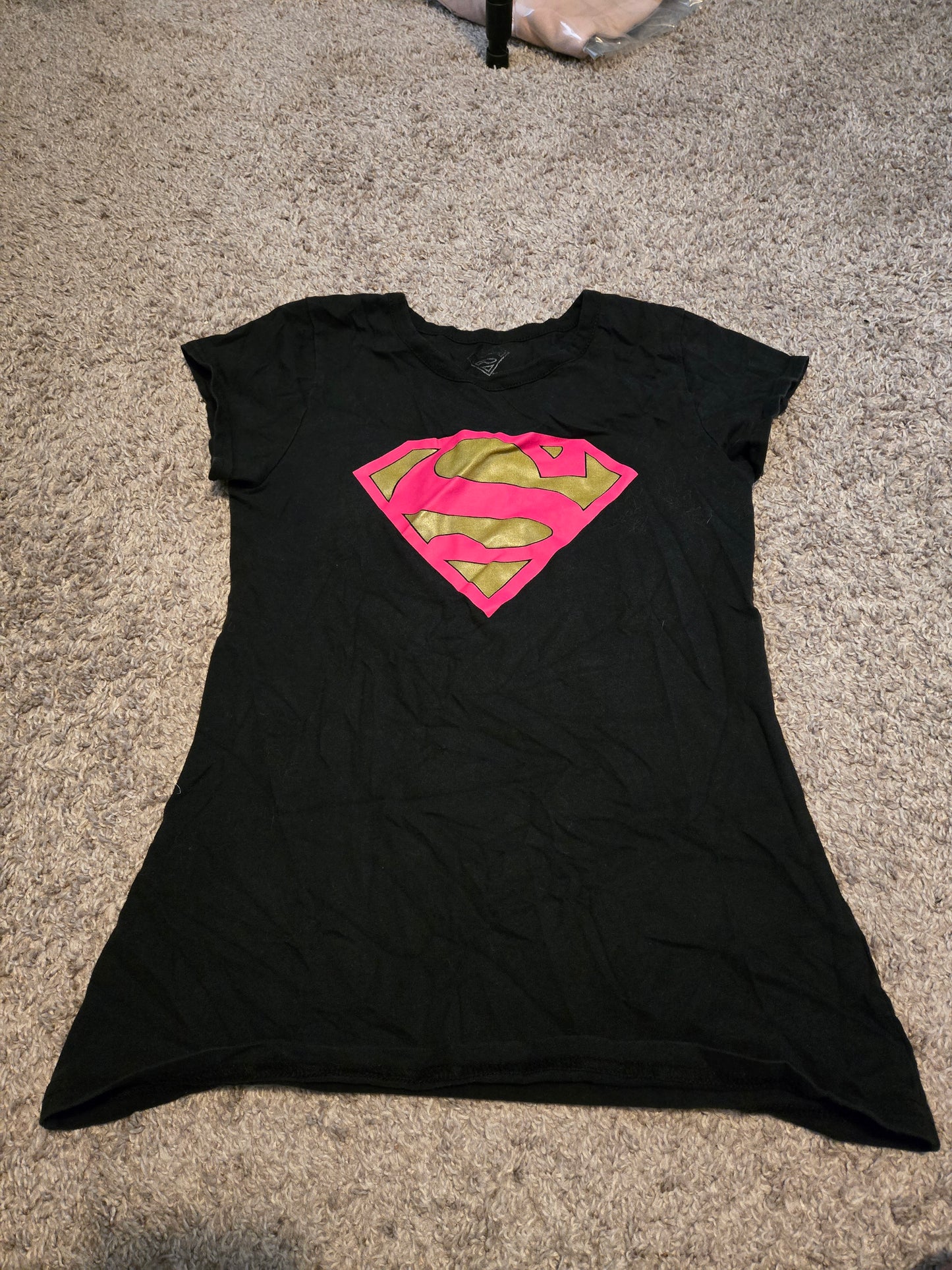 Super Person Black Short Sleeve TShirt XL (14-16)