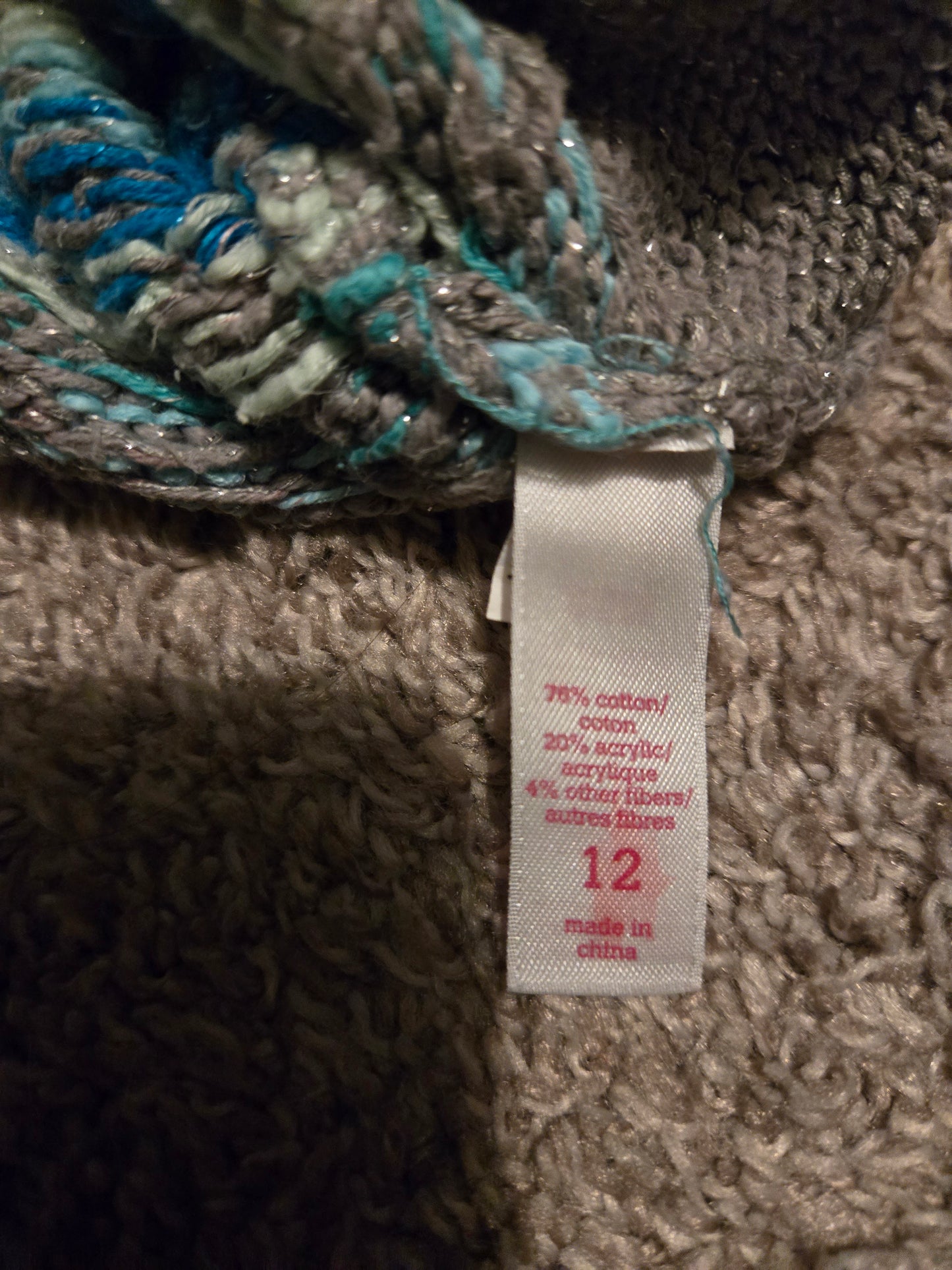 Justice Gray and Blue Knit Sweater