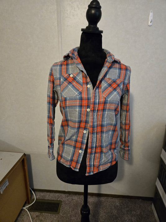 Urban Pipeline Ultimate Flannel Long Sleeve Button Up Red And Gray Small