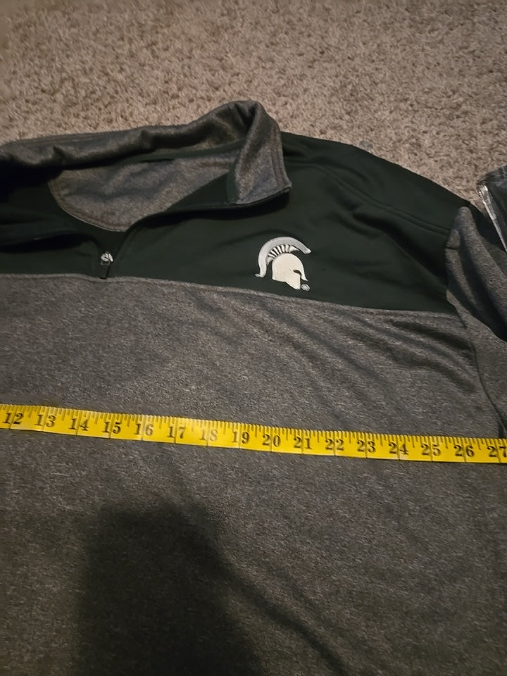 Michigan State Spartans Gray and Green Fleece - Gently Used