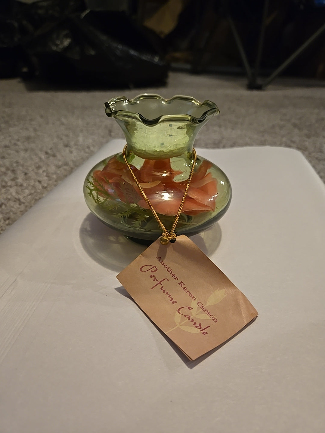 Vintange Karen Carson Perfume Floral Candle Holder