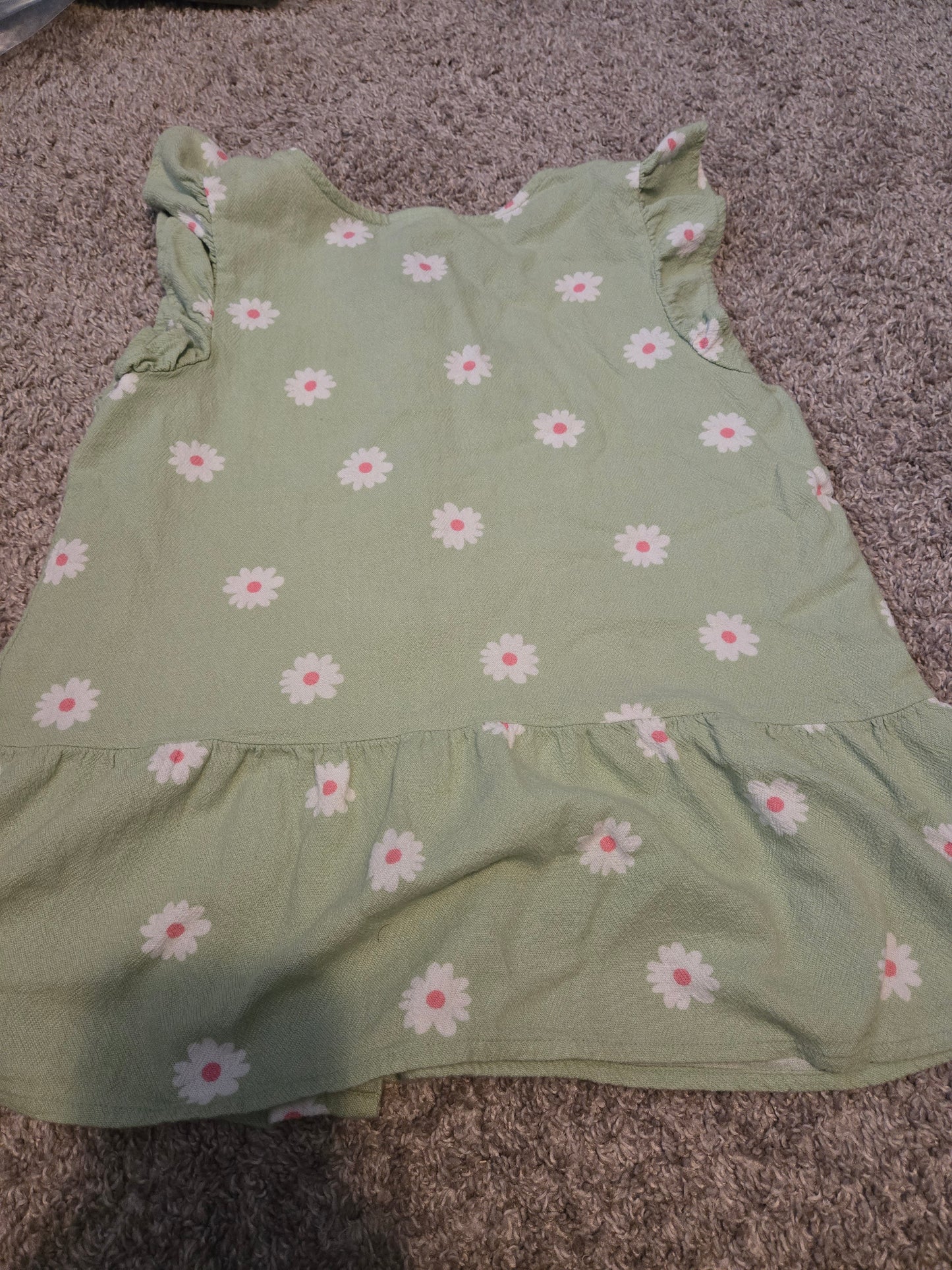Cat & Jack Girls Green  Floral Print Dress Size XLarge