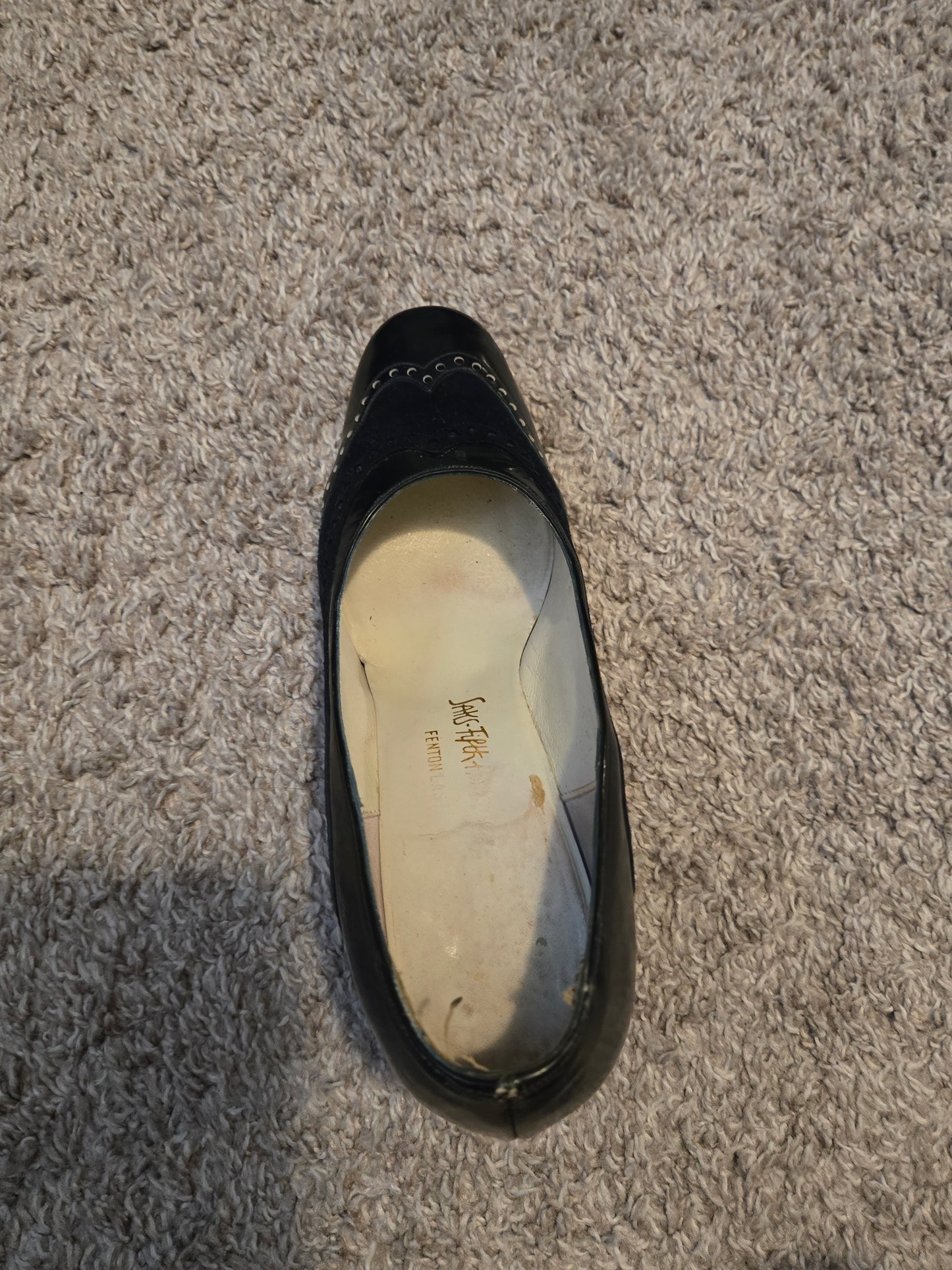 Saks Fifth Ave Navy Blue Felt High Heels