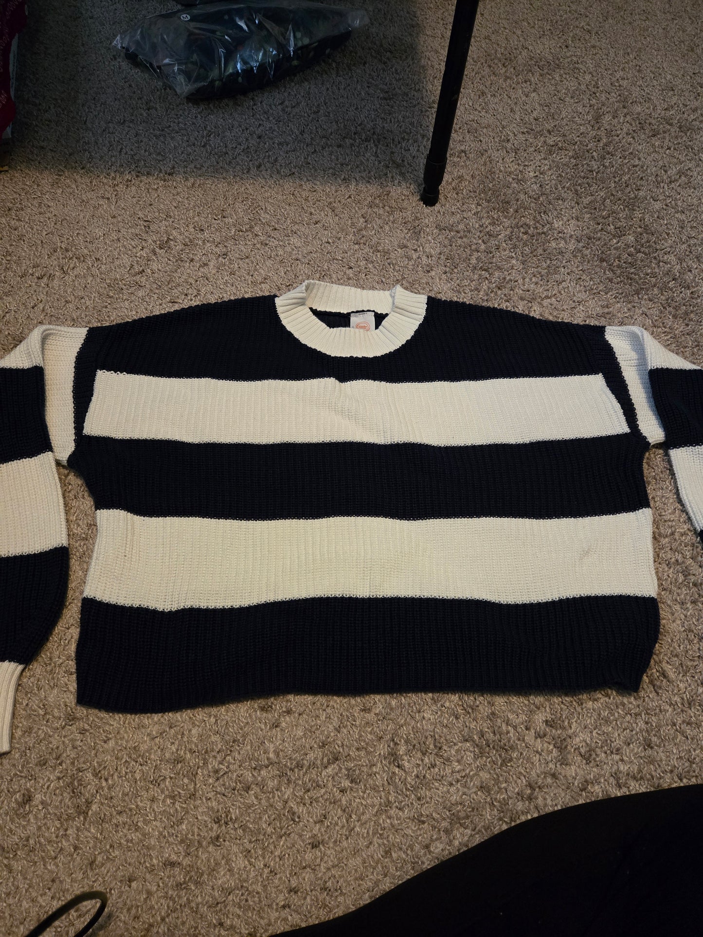 Wonder Nation Black and White Long Sleeve Sweater