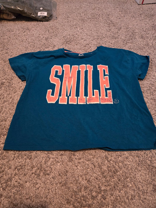 Wonder Nation Teal Smile Short Sleeve Shirt