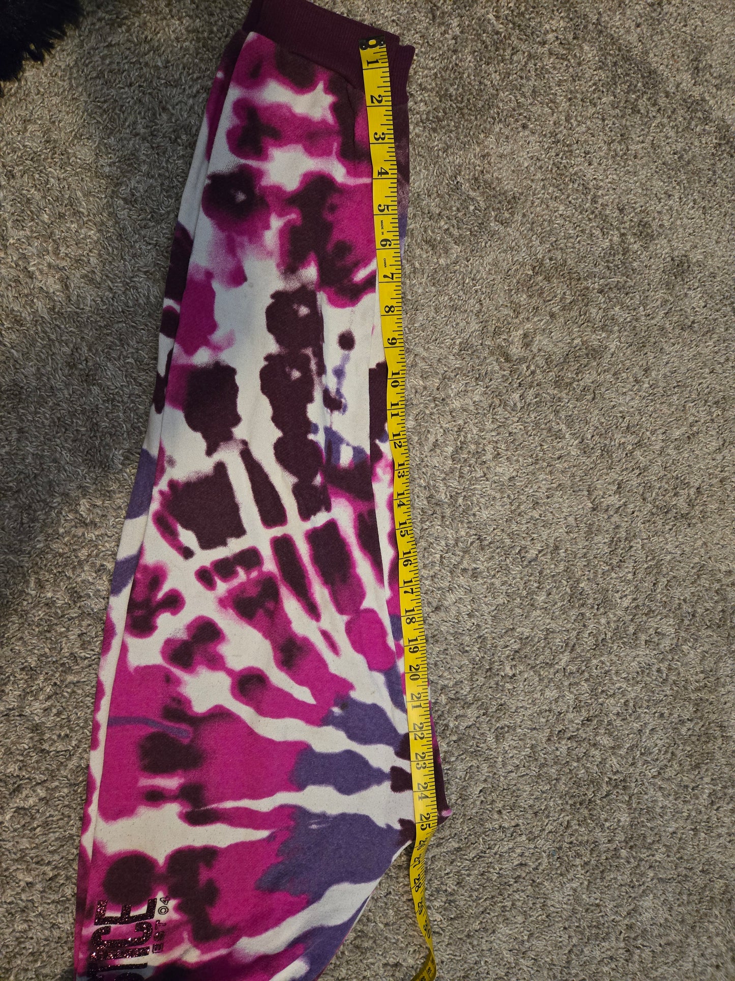 Girls Justice Sweat Pants XL Plus Petite,  tie dye, Purple And White